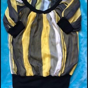 Bebe Striped Sheer Top